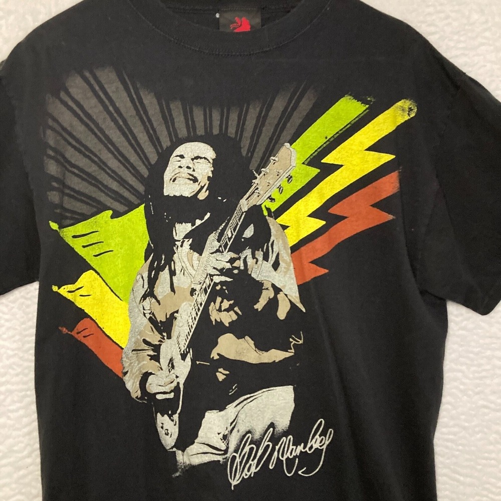 Vtg USA Made Zion Rootswear Bob Marley Shirt Men L Short Sleeve Rasta Reggae Tee